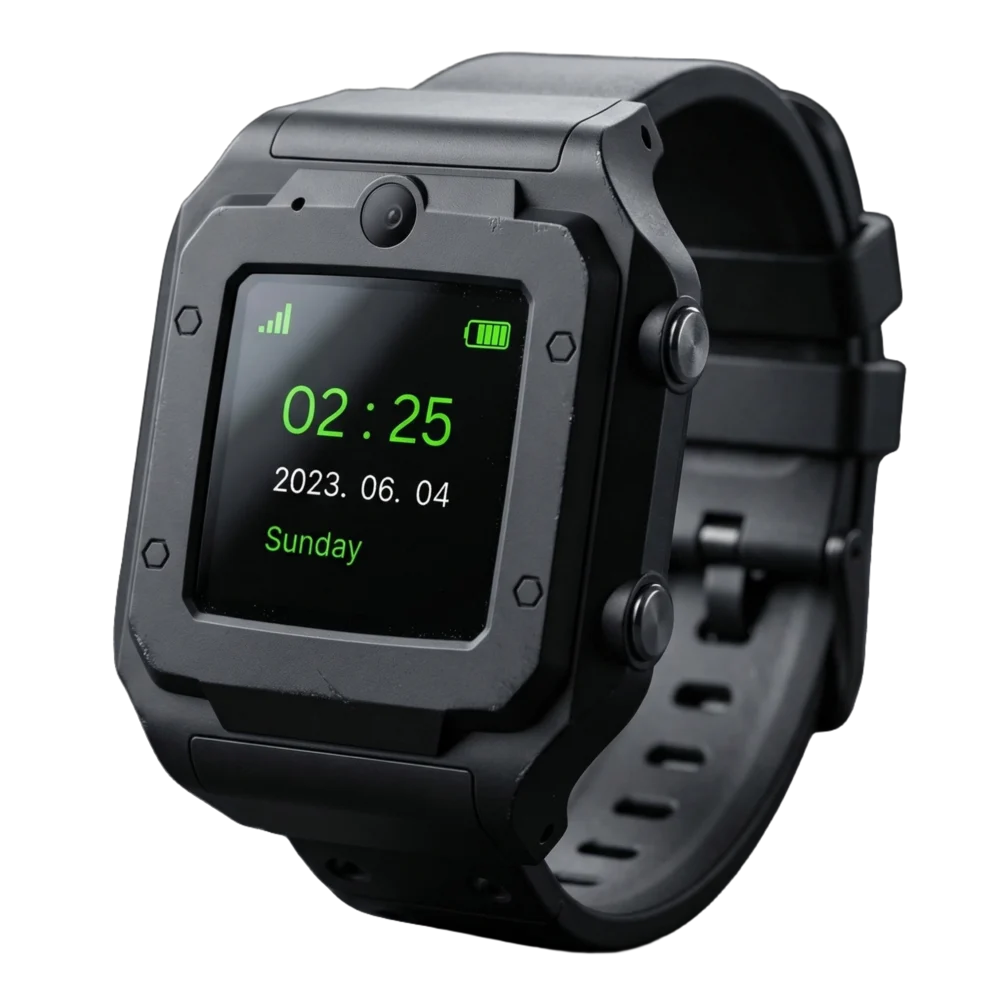 ShadoWatch rugged wrist-worn GPS monitor with a green status display